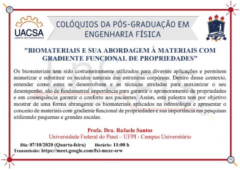 Colóquios da Pós-Graduação em Engenharia Física – 07/10/2020