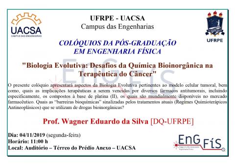 Colóquios da Pós-Graduação em Engenharia Física – 04/11/2019 Colóquios da Pós-Graduação em Engenharia Física – 04/11/2019
